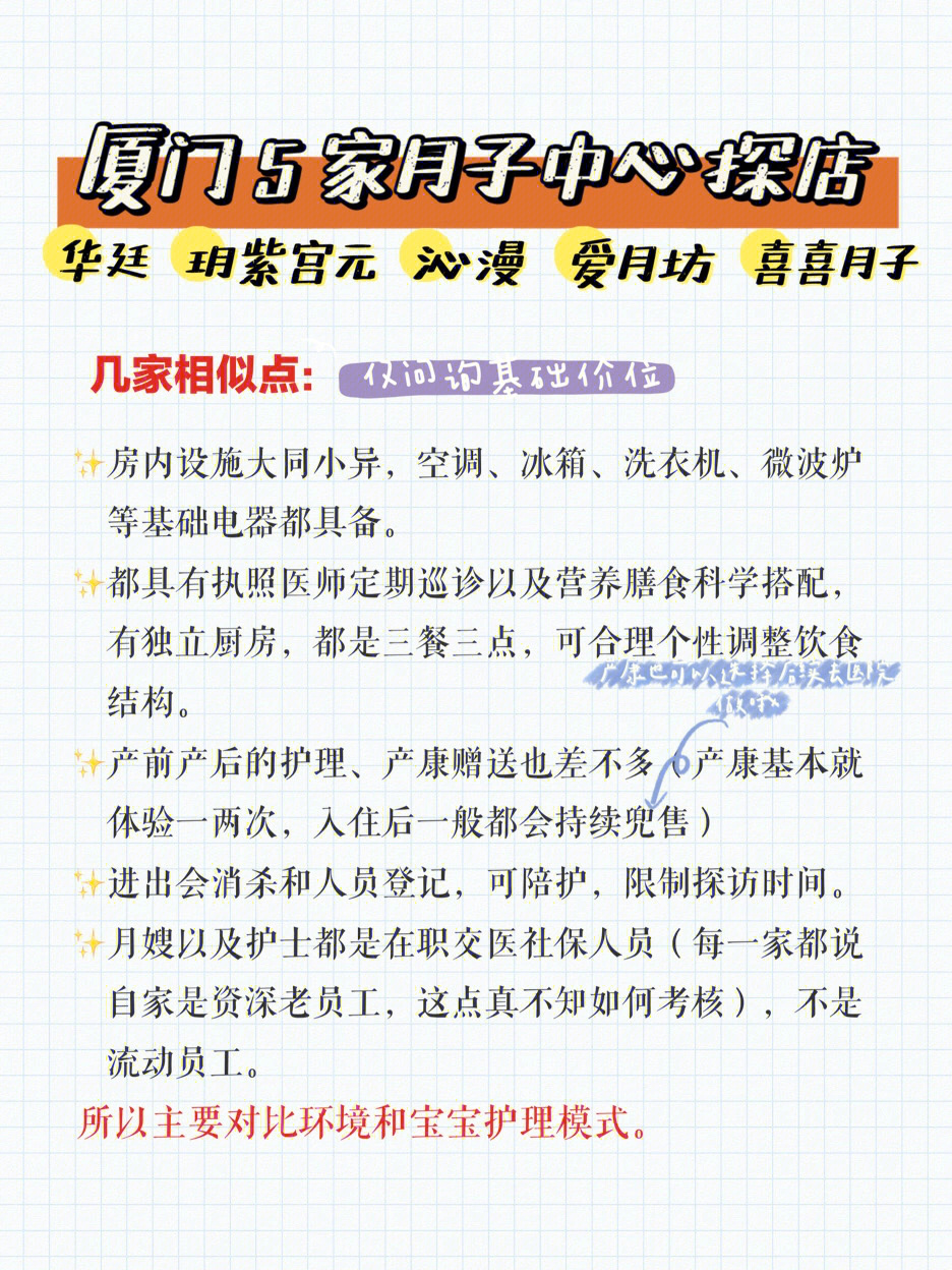 厦门市月子中心价格表及其深度解读